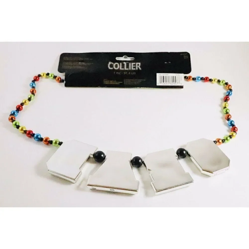 Graduation Beads Necklace Mardi Gras Multi Color Party Collar Celebration Prop